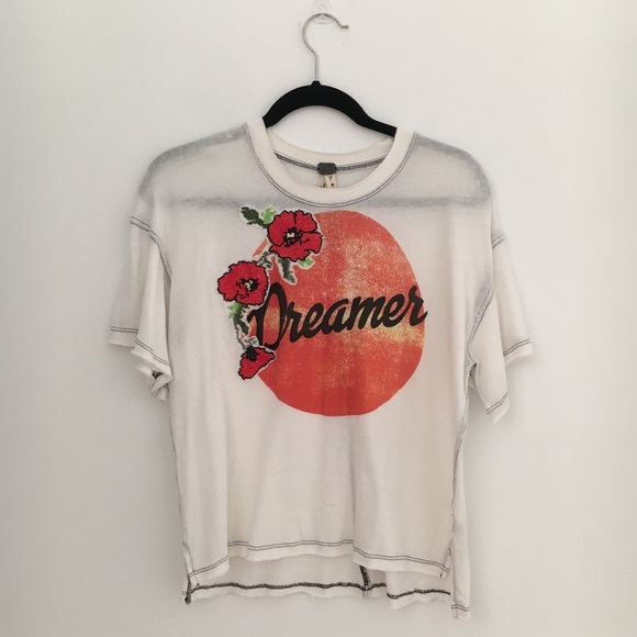 NWOT Free People We The Free Dreamer Tee Orange - Picture 4 of 7